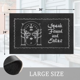 AAZZKANG Outdoor Mat Front Door Welcome Doormat Large with Anti Slip Rubber Backing Quickly Absorb Mud Easy to Clean Speak Friend and Enter Doormat Mats Decorative