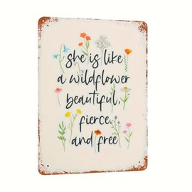 Vintage Wildflower Metal Tin Sign (12x8 inches) - Perfect for Valentine's Day, Quirky Garage & Home Decor Wall Art