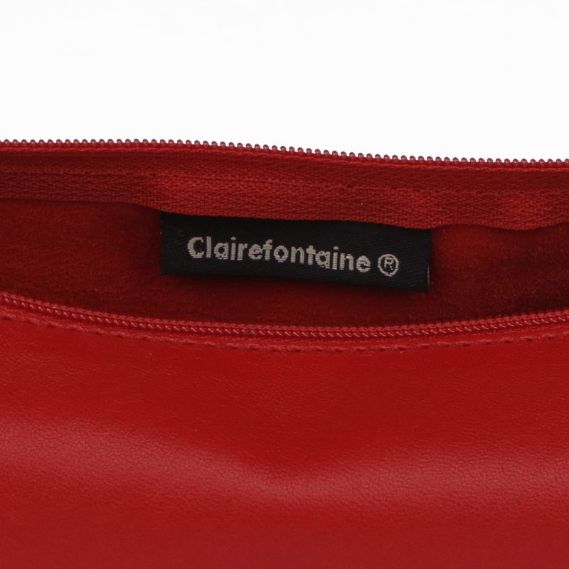 Clairefontaine - Ref 8308C - Coloured Leather Round Pencil Case