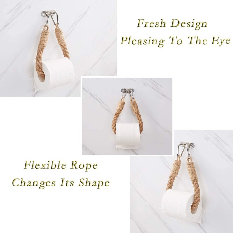 Nautical Rope Toilet Paper Roll Holders Towel Rings Curtain Holdbacks