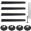Pack of 4 Black 15mm Radiator Pipe Hole Covers –