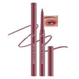 GHFCZOO 2Pcs Gel Eyeliner Pencils - Ultra-Smooth 1.5mm Tip, Waterproof & Smudge-Proof All-Day Wear | High-Pigment Creamy Matte Formula, Burgundy Berry Color