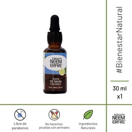  bienestar NEEM ERFRE - Aceite de NEEM Orgánico 100% puro sin diluir - Azadiractina - Natural Vegano Biodegradable (30 ml)