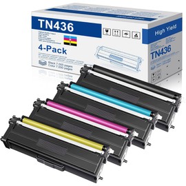 TN436 Toner Cartridge Set 4 Pack Replacement for Brother TN 436 TN-436 TN433 TN431 MFC-L8900CDW MFC-L8610CDW HL-L8360CDW Printer Toner(Black Cyan Magenta Yellow, 4Pack)