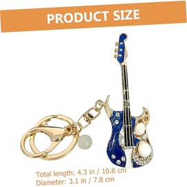 shilipu Rhinestone Bass-Guitar Keychain Guitar Keychain Hiphop Rock Style Jewelry Musical Instrument Keyring Guitar Lovers Gift