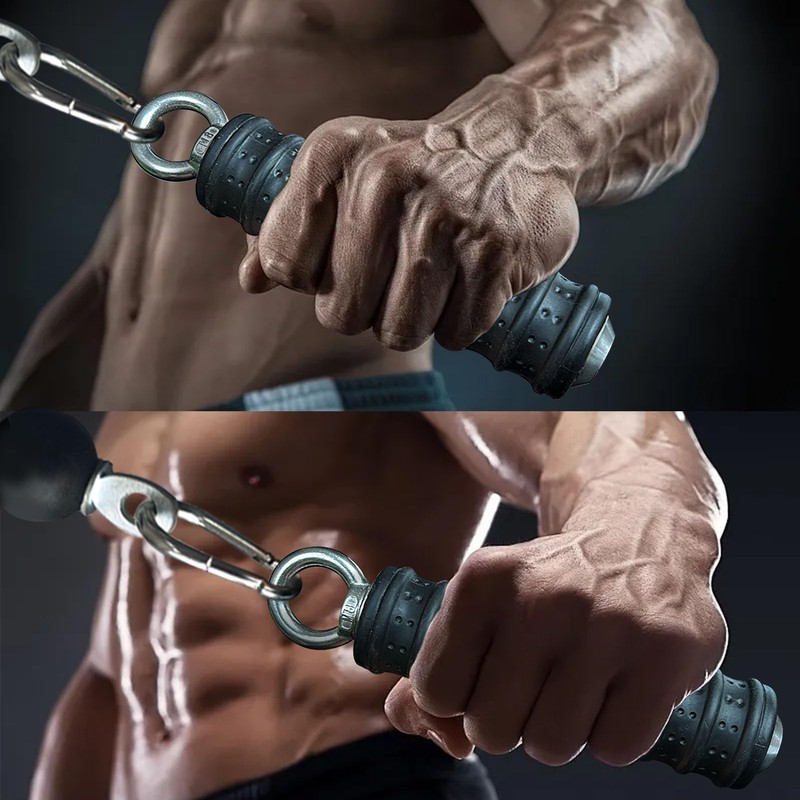 Ergonomic Tricep Rope Pull Down Attachment, Upgraded Long Triceps Rope