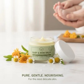 Organic Calendula & Chamomile Salve Hydrating Skin Moisturizer for Face & Body Soothing Dry Skin Care Balm Gentle Daily Skin Care Formula
