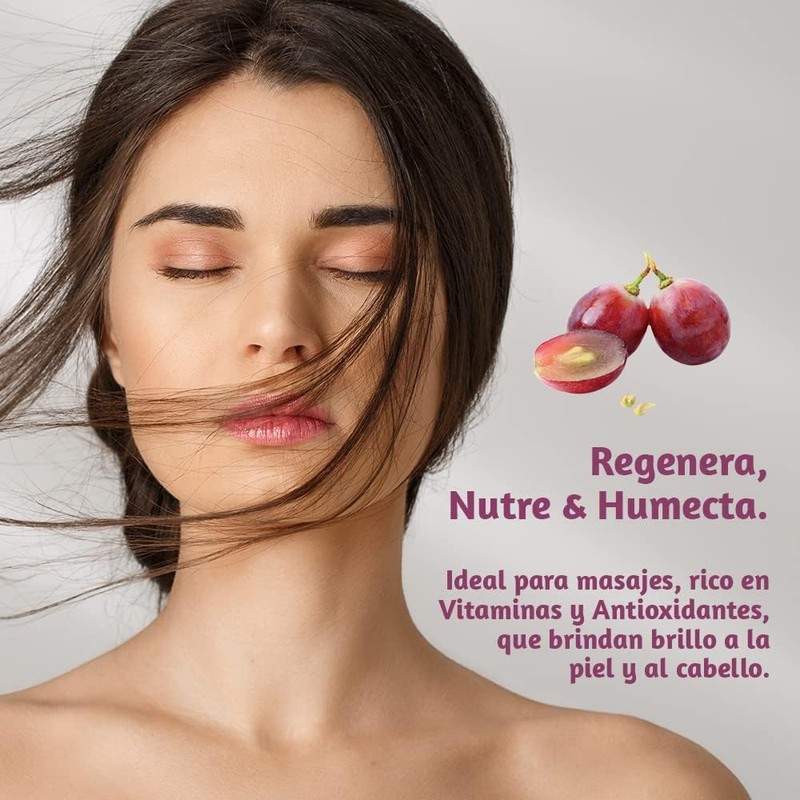 Jaloma Aceite de Semilla de Uva, para Piel y Cabello,