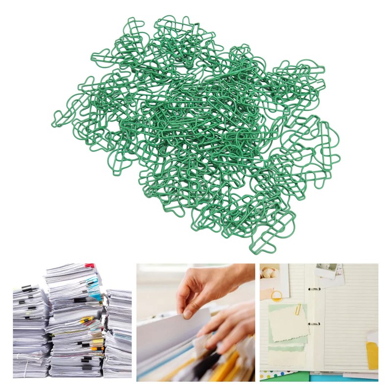 100pcs Dollar Shape Paper Clips Creatively Cute Plated Metal Bookmark