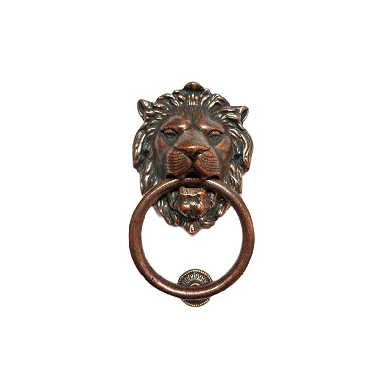 7 inch Large Regency Lions Head Door Knocker,Solid Brass,Antique Bronze