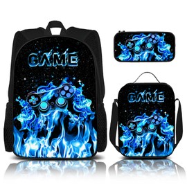 QuillGlyph Backpack for Boys School Gamer Boys Backpack For Kids Children Teens Elementary Ages 8-10 3pcs Boys Backpack