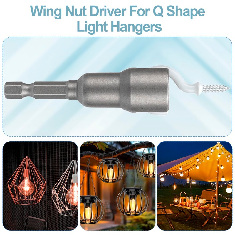 Lekgavd 2 Packs Power Wing Nut Driver Set, 1/4" Hex