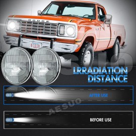 JESUO Pair 7" Inch LED Car Headlight Parts Round HI/LO Beam for Chevy Pickup Truck3100