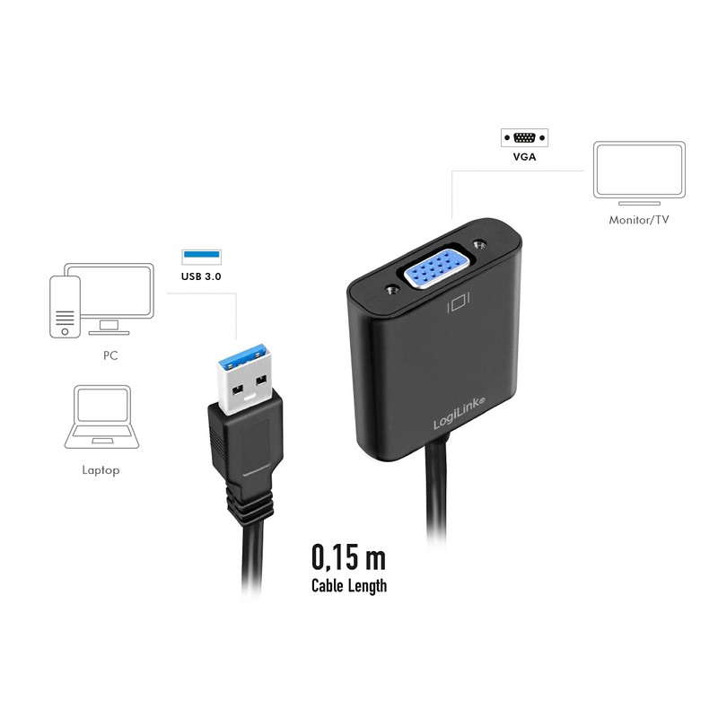 LogiLink UA0231 USB 3.0 to VGA Adapter