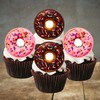 24 Doughnuts Edible Cupcake Toppers, (PRECUT Optional) Donuts Premium Thickness