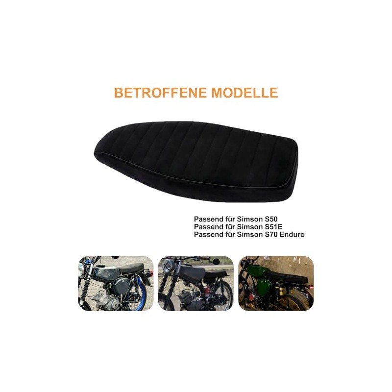 Bench Compatible with Simson S50 S51 S70 Seat Flat Black