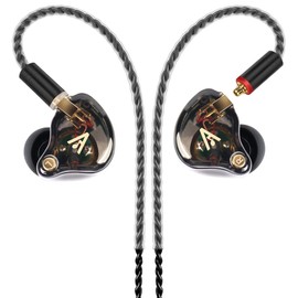 Vibes 202 Wired Earbuds - HiFi in Ear Monitor Headphones – Professional Noise-Isolating Ear Buds - Clear Sound, Deep Bass & Comfort-Fit IEM Earphones - MMCX to 3.5mm, Silver Plated Cord, Carrying Case