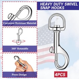 Flag Pole Rope Kit Flag Pole Hardware Parts Repair Kit Flag Pole Rope with Rope Cleat Hook and 4 Pcs Zinc Alloy Swivel Snap Clips for Outdoor Flag Pole Accessories Clothesline Swing Camping(50 ft)