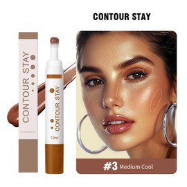Liquid Contour Stay, Long Wear Bronzer Cream Contour Makeup, Lightweight Bronzer Contour Stick with Sponge Tip, Long-Lasting Formula Flawless Definition Makeup, Blendable, Vegan & Cruelty-free