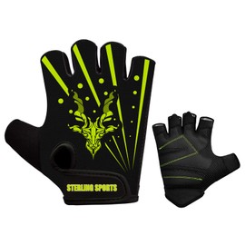 Sterling Sports Weight Lifting Gloves For Gym Training, Fitness & Bodybuilding - Premium Durable Grip Comfort & Protection For Men and Women Workout Exercise Gear (Black Green, XL)