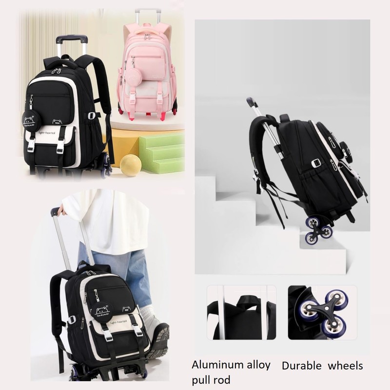 Rolling Backpack for Boys Girls Kids Backpack with Wheels Elementary