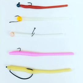 Peter's Custom Trout Worms 15 Pack 2.5 inch Trout Worms Bass Crappie Fishing Lure Tackle Floating Fly Soft