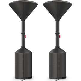 QH.HOME 2 Packs Winter Patio Heater Covers, [2025 Upgraded Tear-Resistant Fabric] Waterproof with Robust Zipper,Dustproof/Wind/Sunlight/Snow-Resistant,(2 Pack-89 H x 33" D x 19" B,Black)