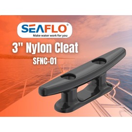 SEAFLO 3" Boat Cleat Black Nylon Dock Cleat Kayak Cleat(3", 4-Pack)