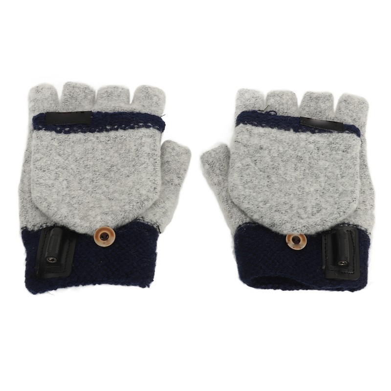 1Pair USB Heated Gloves Adjustable Temperature Electric Heated Gloves for