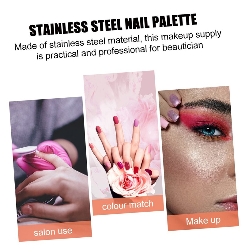 TOVINANNA Essential Makeup Tools 3 Pack Stainless Steel Mixing Palette