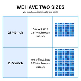 Syhood Extra Large Pool Liner Repair Patch 2.3 ft x 6.6 ft Gradient Blue Self Adhesive Vinyl Pool Patch Repair Kit for Christmas Bounce House Above Ground Pools Inflatable Floats Toys Snow Tube