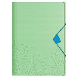 Leitz 3-Flap Folder, Holds up to 150 A4 Sheets, Elastic Closure, Flexible Plastic, Green, Urban Chic Range, 46490050