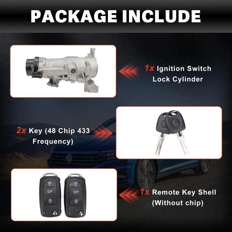 USTAR Ignition Switch Lock Cylinder Assembly with Key Compatible with