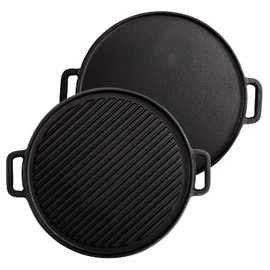 Lawei 12 Inch Cast Iron Griddles, 2-in-1 Reversible Grill/Griddle with Handle, Reversible Grill Plate Skillet for Stovetop, Gas Range, Electric Stovetop, Grill Open Fire