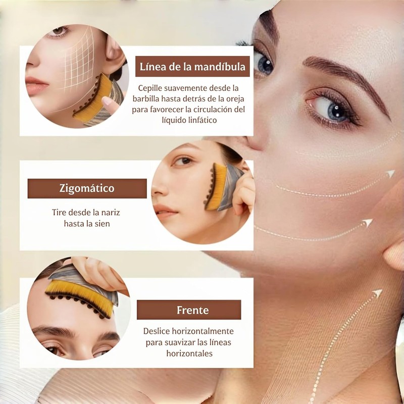 Cepillo Facial de Contorno Linfático BELLVIE para Drenaje Facial y