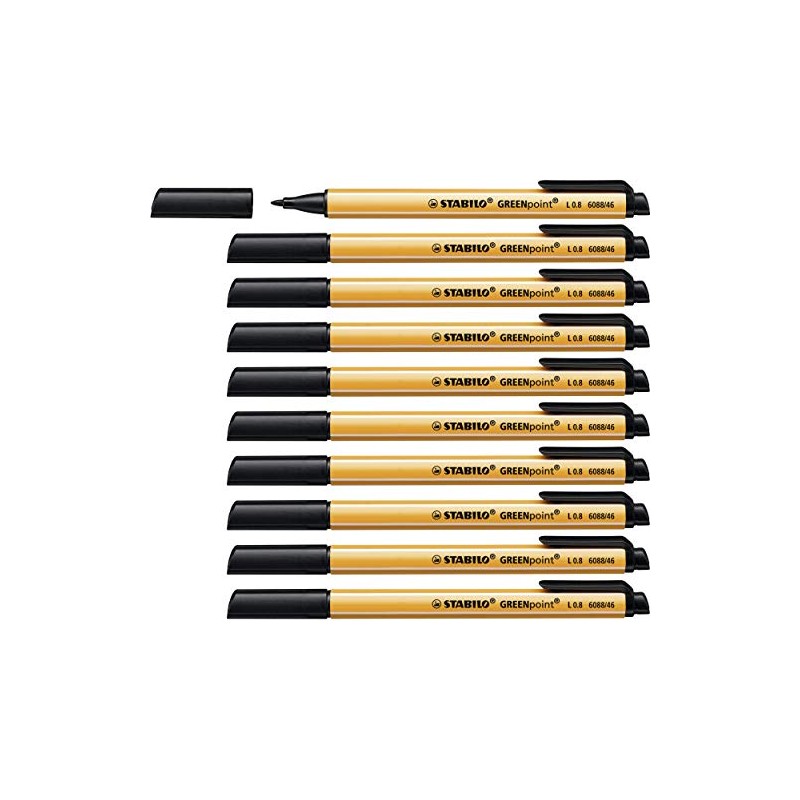 Fibre-Tip Sign Pen - STABILO GREENpoint - Pack of 10