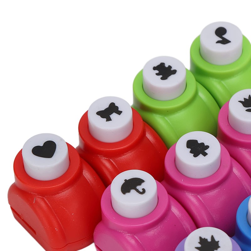 10pcs Craft Hole Punch Shapes Set, Mini Punches for Paper