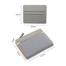 1pc Multifunctional Leather Wallet with 1pc Dual Card Slot Card Holder, Women's Mini Purse, Simple Short Wallet, Can Hold Business Cards, Cash, Bills (Gray)