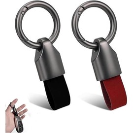 MEISO 2 Pcs Llaveros Para Hombre,Llavero, Llaveros Elegantes de Metal y Piel para Auto, 8x3.5 cm ， Llavero Para Auto de Alta Calidad, Ideal para Llaves y Uso Diario