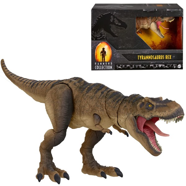 Mattel Jurassic World Toys Jurassic Park Hammond Collection T Rex, Tyrannosaurus Rex Collector 24-in Dinosaur Figure, Deluxe Articulation