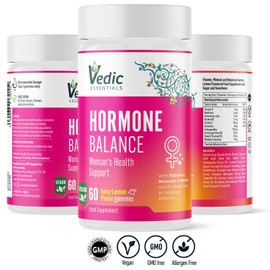 Vedic Essentials Vedic Hormone Balance Gummies | Natural Support for Female Health- for Teens & Women of All Ages | Essential Vitamins, Minerals & Herbs for Women's Health | Yummy Lemon Flavour- 60 Vegan Gummies