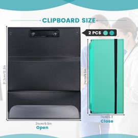 Portable Foldable Nursing Clipboard, Folding Metal Clipboard Pocket Size Medical Student, Whitecoat Clipboard Nurse Edition Trifold, Occupational Therapy Clipboard for Doctors (Dark Blue)