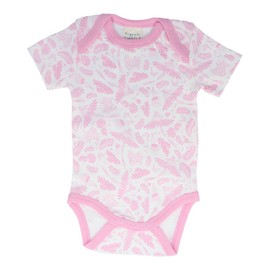 Organic Cotton Summer Baby Onesie - Blush Wings Pink, 6-12 MTHS