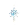 Melrose International 19" LED Small Star Ornament, Blue and Iridescent,