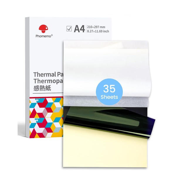 Phomemo - 35 hojas de papel para tatuaje, papel de