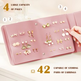 MHWL Travel Jewelry Organizer, Portable Necklace & Earring Organizer, Essential Waterproof Jewelry Travel Case, Pink