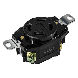 HQRP Flush Mounting Locking Receptacle NEMA L14-30R Compatible with Generator, 30 Amp, 125/250 Volt, 3 Pole, 4 Wire Grounding, Industrial Grade Heavy Duty, UL Listed