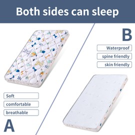 Baby Bassinet Mattress 30x 20 inches- Firm Support and Comfort Premium Foam,Noiseless and Odorless,Hypoallergenic Small Crib Mattress, Fits Moses Basket, Dual Sided with Soft Breathable Fabric