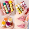 Prreal Lip Balm,4Pcs Fruity Color Lip Balm Set With Long