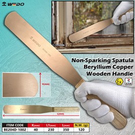 WEDO Nicht funkelnd Spachtel,Palettenmesser Kratzer zum Entfernen,lange Klinge Putty Messer 40x230mm,Länge 350mm,Messerspachtel Berylliumkupfer,Nicht magnetisch,BAM/FM-Zertifikat